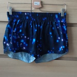 GapFit 3" Running Gym Athletic Shorts Blue Black Space Print Size Small